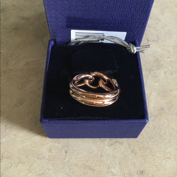 Lane Motif Ring Black,Rosegoldtone plated size 55 - Picture 8 of 12